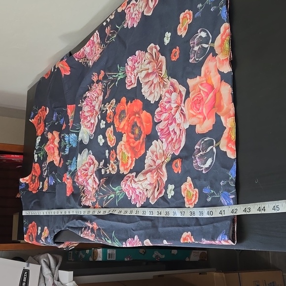 Asos Plus Size Curvy Floral Fitted Dress V Back And Hidden Zipper Plus Size 16 - Picture 12 of 12